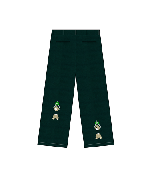 【新作】【受注生産商品】【Irrelevant Surprise】 Wide Pants 【Deep Green】