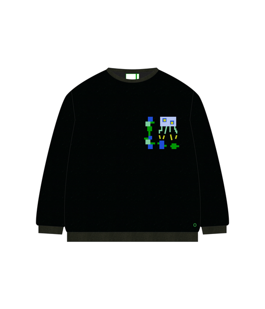 【新作】【受注生産商品】【Strange Jellyfish, Strange Cactus】 Sweat shirts 【Black】