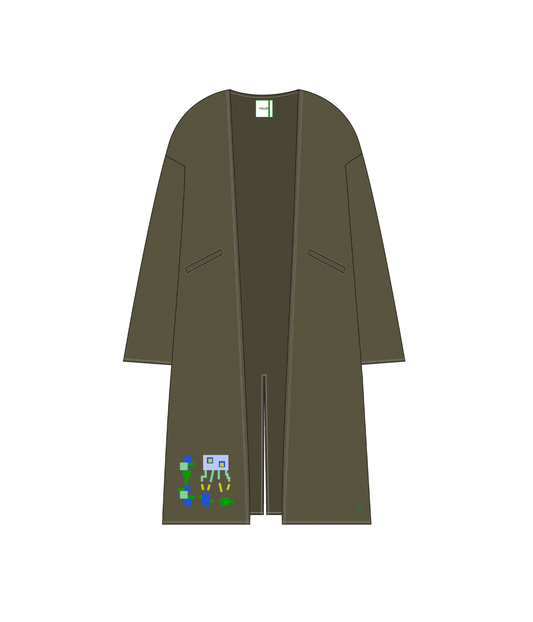 【新作】【受注生産商品】【Strange Jellyfish, Strange Cactus】 Coat 【Army Green】