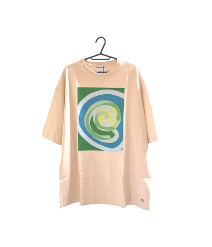 Big Tee 【entertaining around and around】 Cream Beige