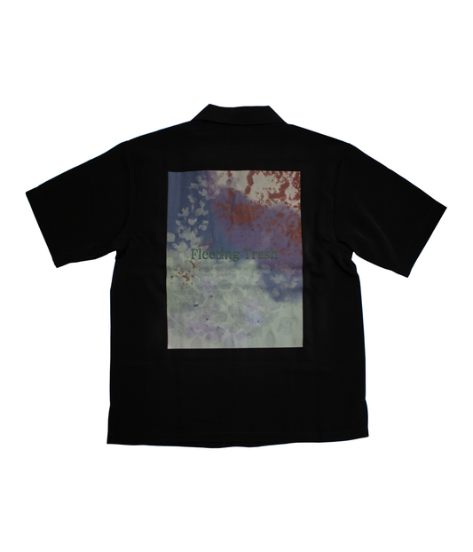 Open collar shirts 【Fleeting Trash】 Black