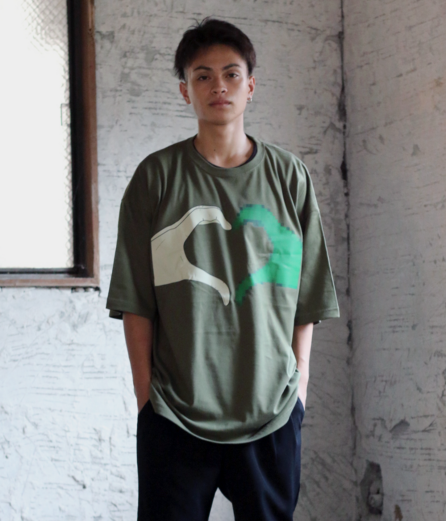 Big Tee 【heartbreak】 Olive