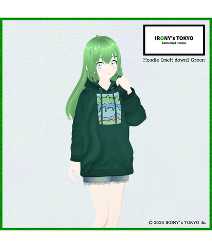 Hoodie 【melt down】 Green