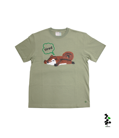 Organic Cotton Tee 【tired】 Smoke Green