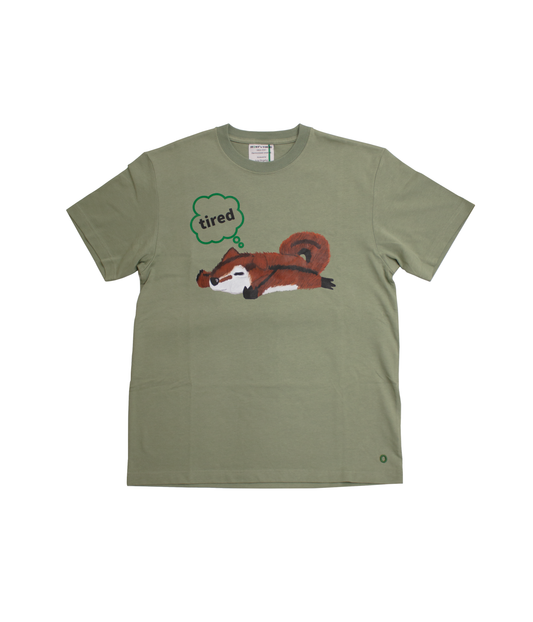 Organic Cotton T-shirts 【tired】 Smoke Green