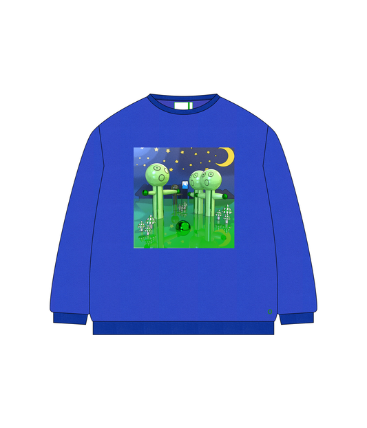 【新作】【受注生産商品】【yelp, fancy】 Sweat shirts 【Blue】